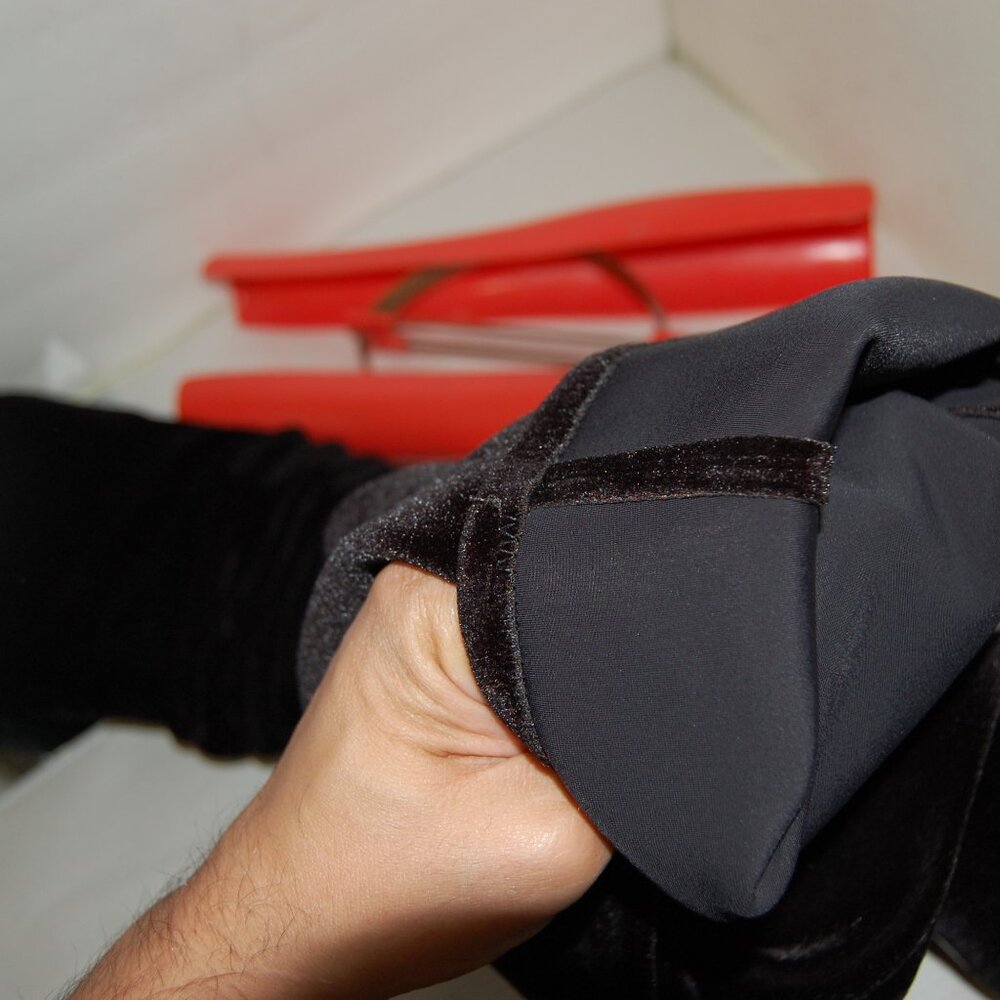 39/8.5 Stella Luna Stretch Velvet Leather Over Knee High Heels Thigh Hight Boots - Picture 9 of 11